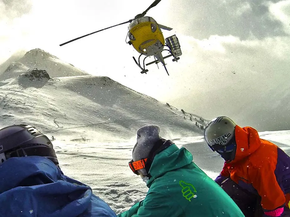 Heli-skiing in the backcountry above Silverton, Colorado